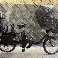 パナソニックミニDX チャイルドシート2台付き電動自転車 黒の画像