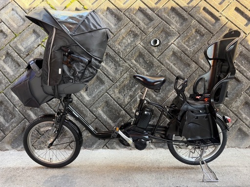 パナソニックミニDX チャイルドシート2台付き電動自転車 黒