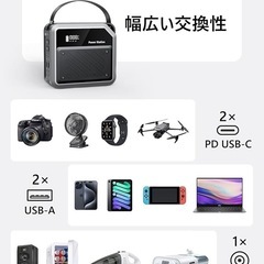 新品未使用　ポータブル電源 小型 ポタ電 急速充電 大容量 60000mAh 合計出力268W 蓄電池 リン酸鉄 長寿命 軽量 の画像