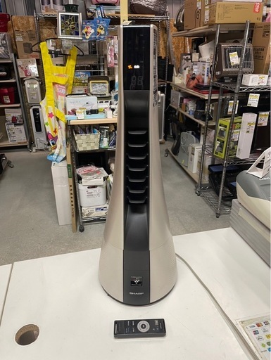 SHARP　シャープ　プラズマクラスタースリムイオンファン　PF-JTH1-N　2018年製　家電　扇風機　冷風　温風　送風　リモコン付属　ピンクゴールド　稼働確認済　中古　③