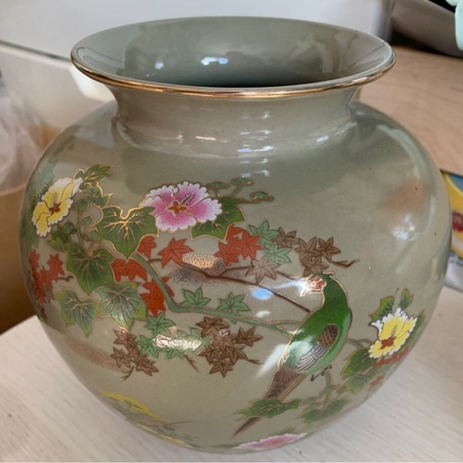 花器　｛中古良品］ セラミックス 花器 金彩 (naka moto) 新八柱のインテリア雑貨/小物