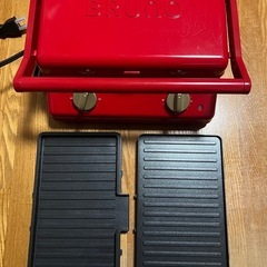 BRUNO ホットサンドメーカー ダブル レッドの画像