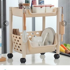 【美品】　5段　収納ラックカート　プラスチック 　棚　ワゴンの画像