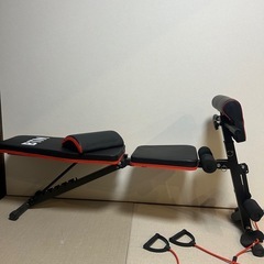 【多機能】トレーニングベンチ BTM製（プリチャーカール台・エクササイズバンド付）の画像