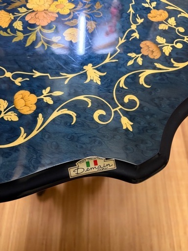 イタリア製 Demain ドマン 象眼細工 花柄 希少 センターテーブル