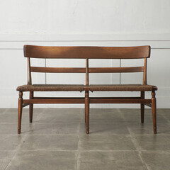 【発送の場合は即購入不可】 飛騨高山 柏木工 ベンチ WILDERNESS オーク 無垢材 ペーパーコード チェア 長椅子 ウィルダネス 飛騨家具 KASHIWA 木製 楢 国産 93886の画像