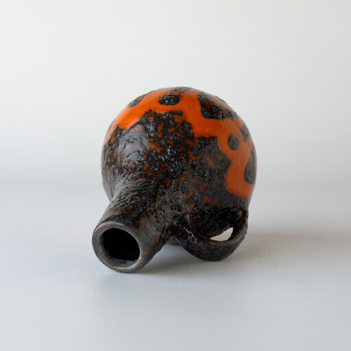 西ドイツ Fat lava ヴィンテージ フラワーベース ES Keramik 花器 花瓶 オブジェ 陶器 イーエス ファット ラヴァ アートポタリー 95016