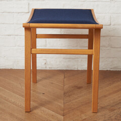 【発送の場合は即購入不可】 張替済 天童木工 スツール オーク 剣持デザイン研究所 腰掛け 椅子 オットマン 木製 チェア 剣持勇 TENDO シンプル ナチュラル 96088の画像