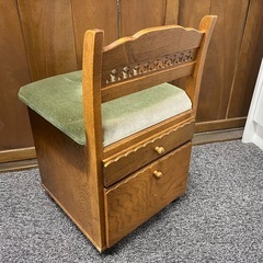 ✨木製 収納付きチェア✨引き出し＆収納スペース付き／レトロ可愛い◎ の画像