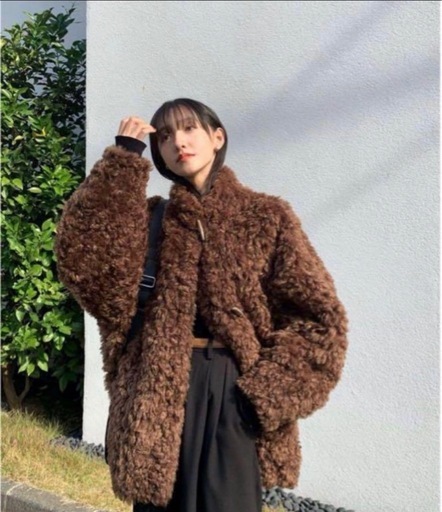 【美品】 CLANE クラネ カールファーショートコート ブラウン サイズ1