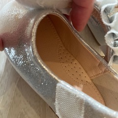 【未使用】結婚式　キッズ　パンプス　14cm  シルバー　銀色の画像