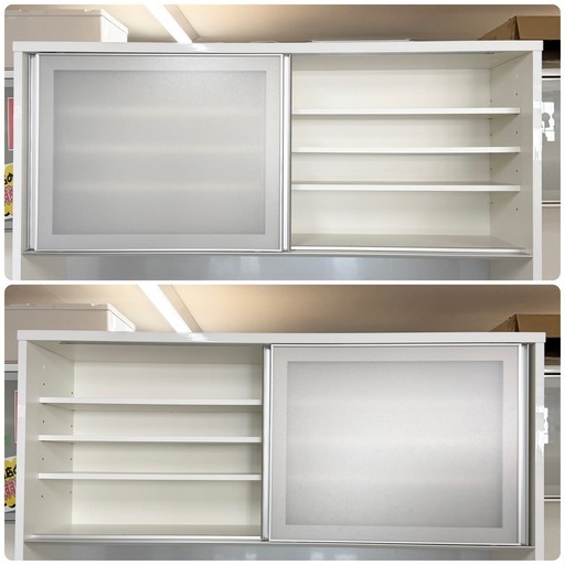 【超美品‼️】定価27万♪ 高級 松田家具 157cm幅キッチンボード 食器棚 収納家具 鏡面仕上げホワイト♪