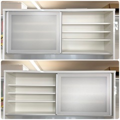 【超美品‼️】定価27万♪ 高級 松田家具 157cm幅キッチンボード 食器棚 収納家具 鏡面仕上げホワイト♪の画像