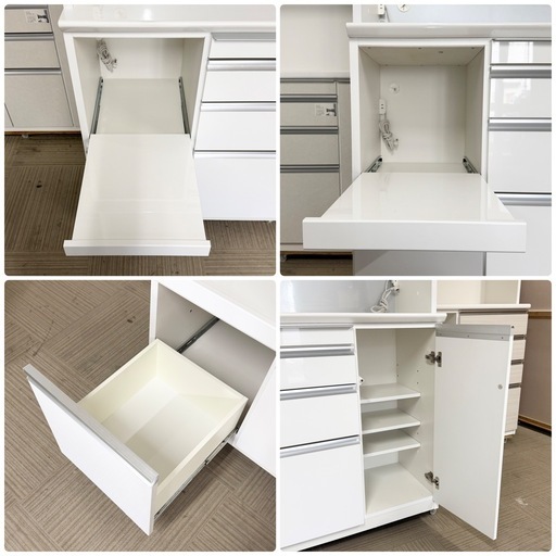 【超美品‼️】定価25万♪ 高級 松田家具 117cm幅キッチンボード 松田家具 幅 117cm ミーテ キッチンボード レンジボード 食器棚