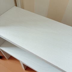 【お譲り】キッチンラック　スライド式 木製 ホワイト の画像