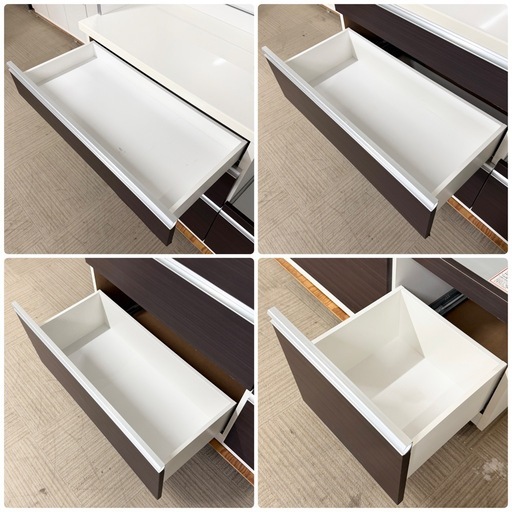 【超美品‼️】定価12万♪ 高橋木工所 120cm幅キッチンボード 食器棚 収納家具 木目調ダークブラウン♪
