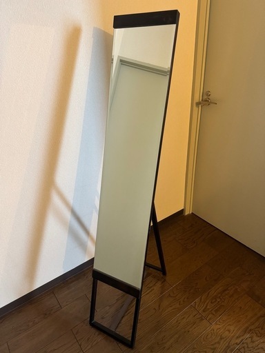 全身鏡 スタンドミラー（姿見・ブラックフレーム・高さ150cm