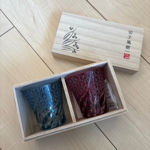 切子グラス　ペア　未使用品