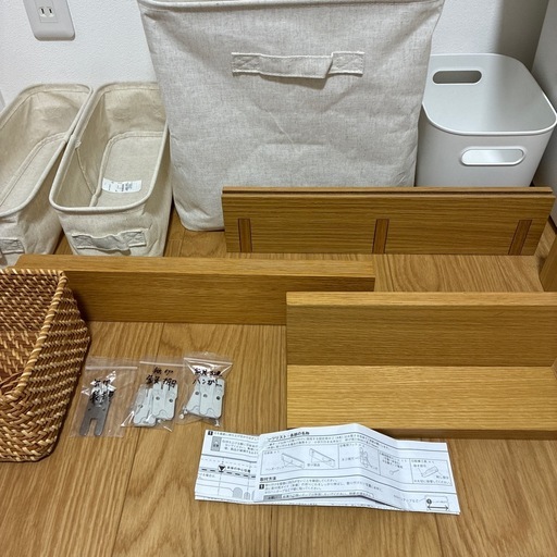 無印まとめ売り　木製小物収納6段　壁につけられる家具棚　長押　3連ハンガー　など