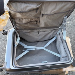 新品　複数在庫 [Bargiotti] スーツケース フロントオープン キャリーケース 拡張機能付き 片開きファスナータイプ キャリーバッグ ABS+PC 耐衝撃 静音 軽量 日乃本キャスター (グレー、Mサイズ, 75L大容量)の画像
