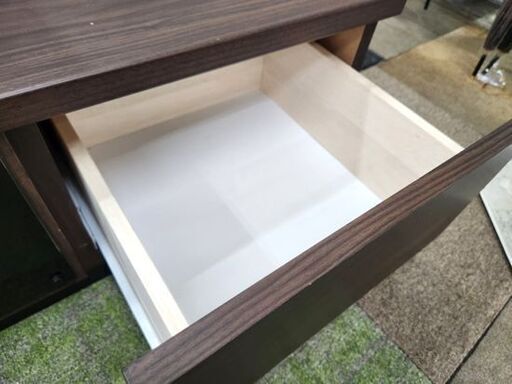 テレビボード 幅140×奥40×高31cm ダークブラウン ローボード 木製 引出し付き TV台 札幌 北20条店
