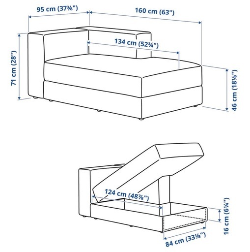 IKEA イェッテボJÄTTEBO グレーベージュ 収納機能付きソファ
