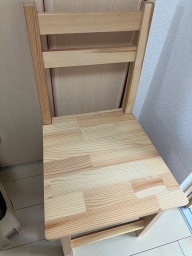 木製の机・イス2脚セット