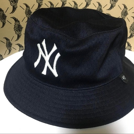 NY バケットハット 帽子 ニューヨーク ヤンキース Yankees ネイビー