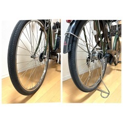 [美品] 電動自転車 整備済　ヤマハ　パスナチュラ　26インチ  後カゴ付の画像