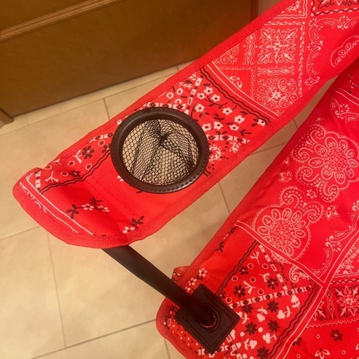 新品DIESEL ディーゼル アウトドアチェア 赤 ペイズリー柄 (はなちゃん