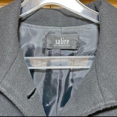 【小倉北区】サリア salire ベルト付き チェスターコート スタンドカラー ブラック Mの画像