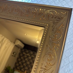 白調　アンティーク風、全身鏡の画像