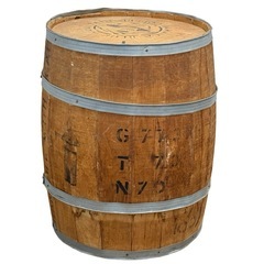 ③大型 コーヒーバレル コーヒー樽 ブルーマウンテン 実物 木製 インテリア ガーデニング ディスプレイ 店舗什器 高さ61cm ジモティ姫路の画像