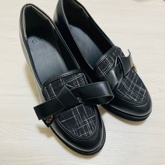 【新品】GRL ツイードリボンヒールローファー　ci587の画像