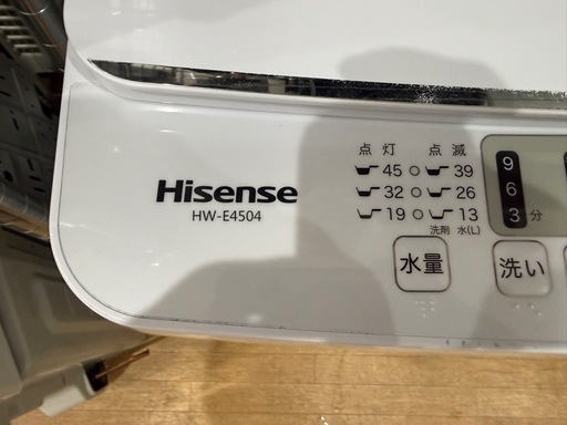 ハイセンスHisense  4.5kg 21年製　洗濯機　0127-04