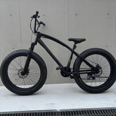 【15万で購入】ファットバイク 黒 特大26インチ 激レアBMXタイプ 変速搭載　極太タイヤ ビーチクルーザー HIPHOP アメ村 堀江 マウンテンバイク ピストバイク【早い者勝ち】の画像