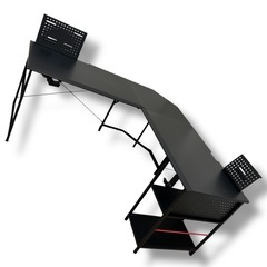 ゲーミングL型コーナーデスク(GM003 160 BK) パソコンデスク PCデスク ワークデスク ニトリの画像