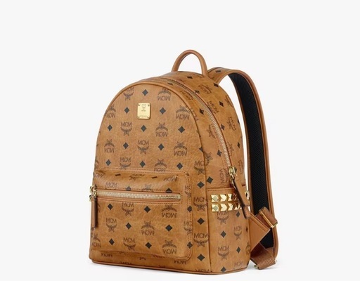 MCM リュック　ブラウン ロゴプリント バックパック　メンズ　レディース
