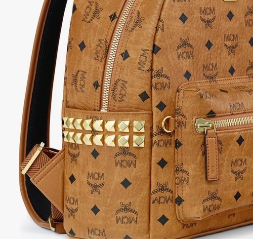 MCM リュック　ブラウン ロゴプリント バックパック　メンズ　レディース