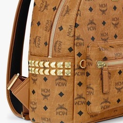 MCM リュック　ブラウン ロゴプリント バックパック　メンズ　レディースの画像