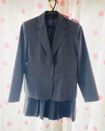 グレー オーダースーツ　ジャケット ベスト スカート　3点セット　事務服