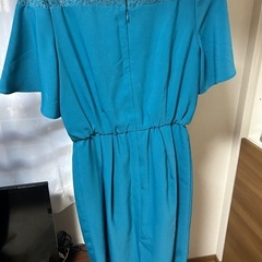 濃緑◆結婚式/ドレス/パーティー/ワンピース/フォーマル/肩レースの画像