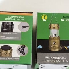 【未使用】ソーラー・USB充電 LEDランタン 2個セット / 防災・キャンプの画像
