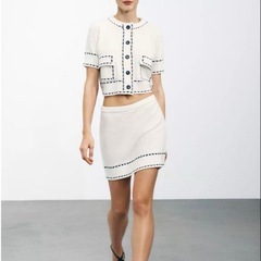 ZARA ステッチ入りショートスリーブニットジャケットの画像