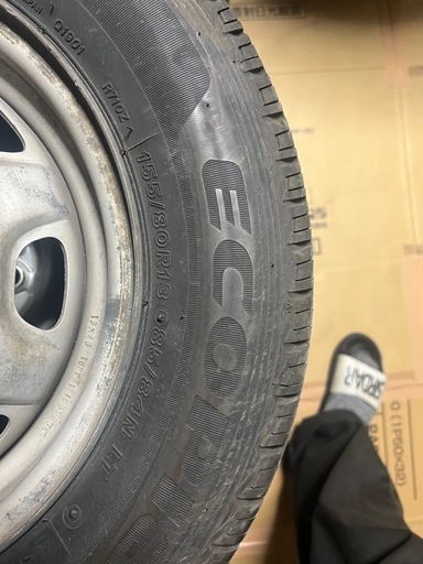 155/80r13 85/84N LT bridgestone 51週24年製と鉄ホイール4本セット