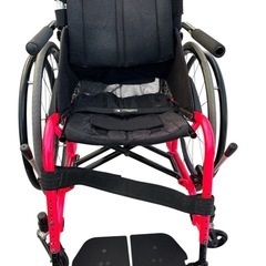 車椅子　OX　オーエックスも出品中★スポーツタイプ軽量　ＯＸ折り畳み自走式　車椅子 オーエックス　OX 女性　子供　小柄な方男性用？　車椅子車いす 車イス 中古　他にスロープアンダーネット介助松葉杖出品中の画像