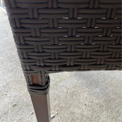 椅子 肘なし チェア 飲食店 カフェ 喫茶店 什器 ダイニングチェア 籐 ラタン調 3脚セットの画像