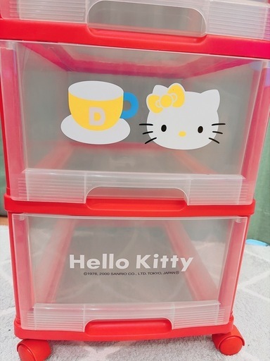 レトロ キティ 収納ケース 引き出し 4段 チェスト 当時物 (りりな