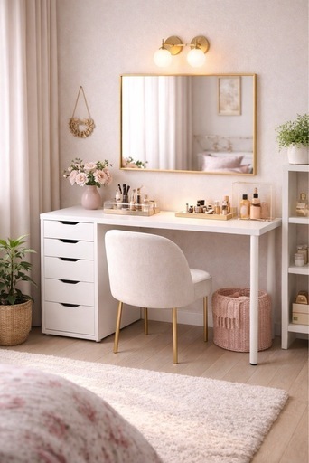 IKEA 学習机/勉強机/ドレッサー/化粧台