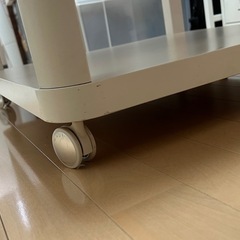 テーブル　白　ホワイト　キャスター付きの画像